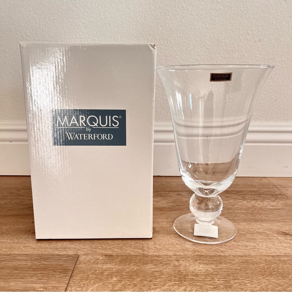 Marquis by Waterford Footed Crystal Vase GWP NWT Original Box - Gift Idea 9"